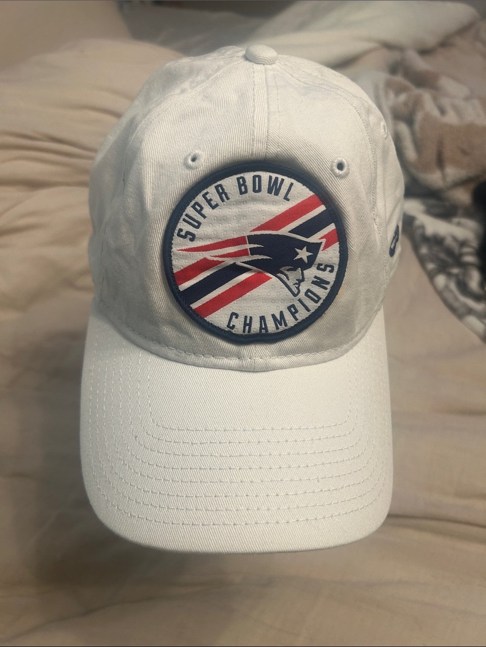 Patriots White Super Bowl Champions Baseball Cap